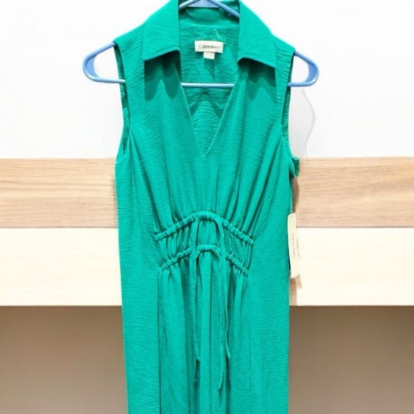 Calvin Klein Green Sleeveless Dress size 2 NWT length 55in pit to pit 15in - Picture 5 of 6